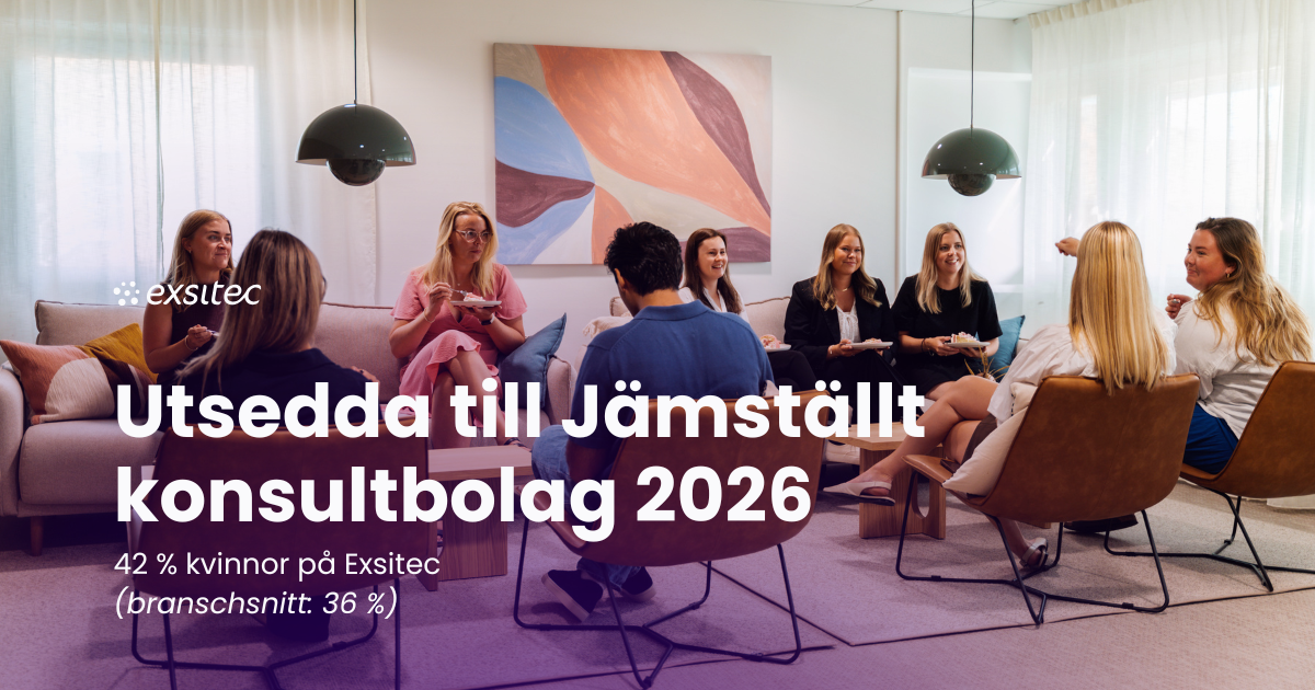 Exsitec utsedda till Jämställt konsultbolag 2026
